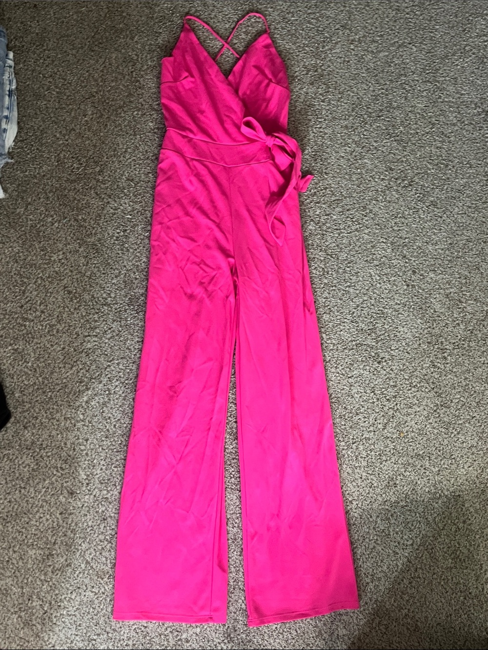 BLVD Hot Pink Wrap-Style Jumpsuit